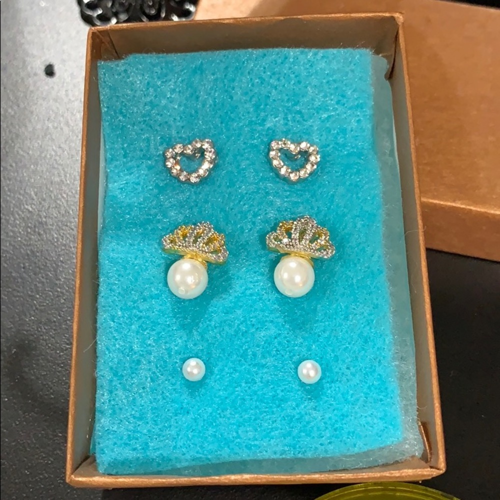 Crowned Jewel Earrings - Set of 3
